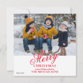 雪で遊ぶゴールデンレトリバーの子犬 シーズンカード (裏面)