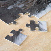 雪で遊んでいるアイリッシュ・ウルフハウンド ジグソーパズル (側面)