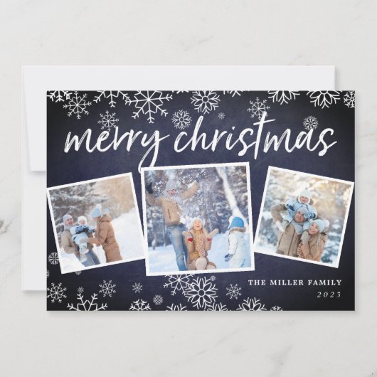 雪で降り込む|ホリデーフォトカード シーズンカード (正面)