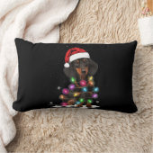 雪で飾られたクリスマスライト ランバークッション (ブランケット)