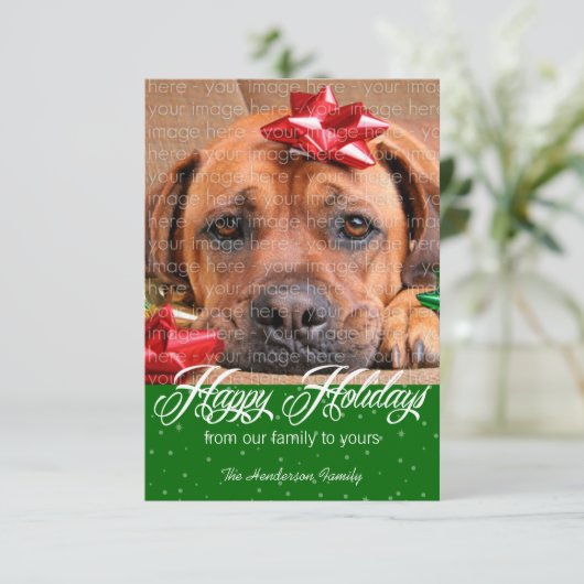 雪ときらめきホリデーフォトカード 招待状 (スタンド正面)