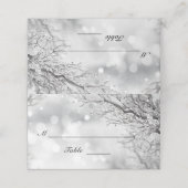 雪ときらめく氷の冬の結婚式を折り畳み プレイスカード (外部開封)