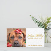 雪とキラキラのホリデーフォトカード シーズンカード (スタンド正面)