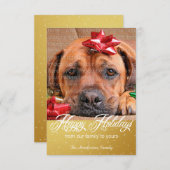 雪とキラキラのホリデーフォトカード 招待状 (正面/裏面)