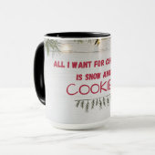 「雪とクッキー」暖かく、居心地の良い、懐かしい コーヒーマグカップ (正面左)