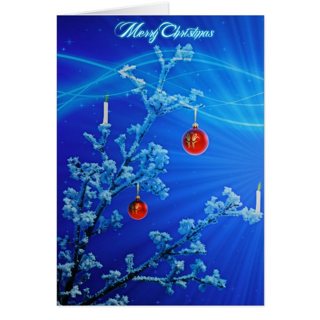 雪とクリスマスオーナメント (正面)