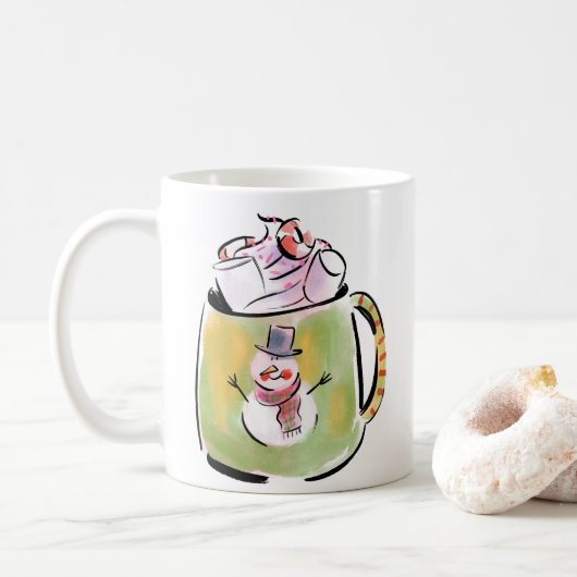 雪とココアコーヒーマグ コーヒーマグカップ (ドーナツ)