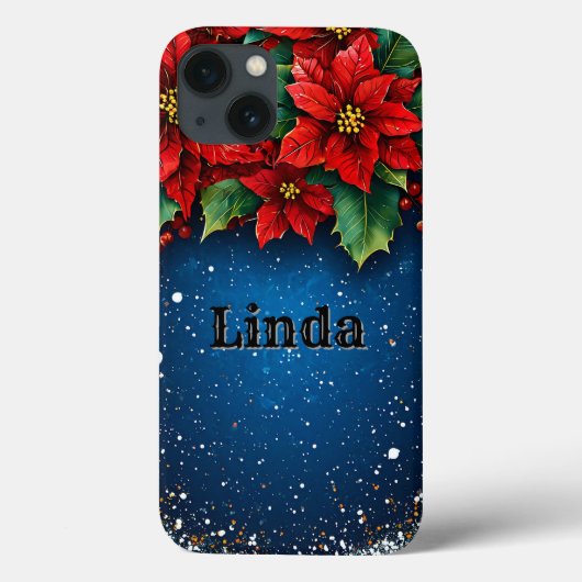 雪とポインセチアの花 Case-Mate iPhoneケース (裏面)