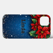 雪とポインセチアの花 Case-Mate iPhoneケース (裏面 (横))