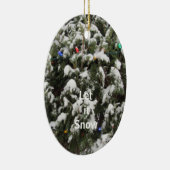 雪と光のクリスマスツリー セラミックオーナメント (右)