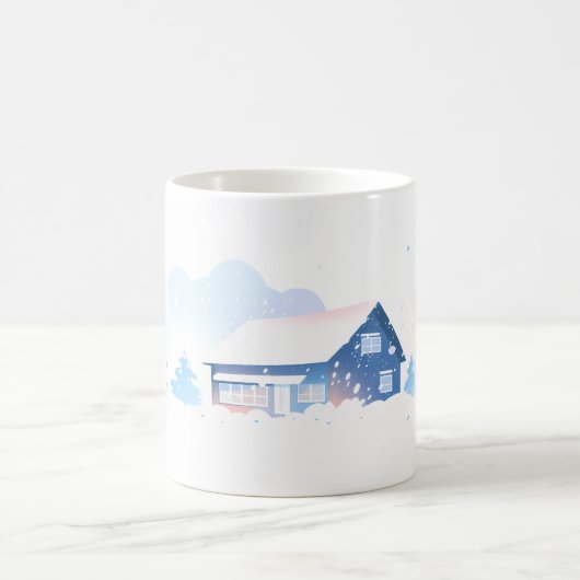 雪と家 コーヒーマグカップ (中央)