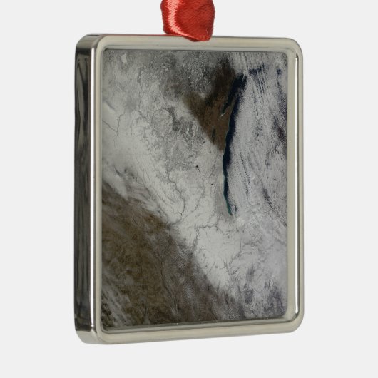 雪と寒さの衛星表示 メタルオーナメント (右)