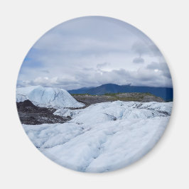 雪と峰のある北極の氷河の風景 マグネット