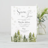 雪と恋の冬の木 ブライダルシャワー 招待状 (スタンド正面)