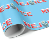 雪と惑星の地球と赤い文字 ラッピングペーパー (ロールコーナー)