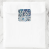 雪と星ステッカー スクエアシール (バッグ)