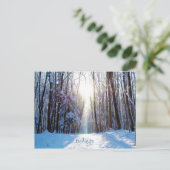 雪と木に日よけ ポストカード (スタンド正面)