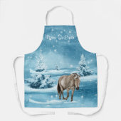 雪と木の冬のシーン(M) エプロン (正面)