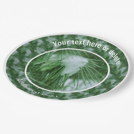 雪と氷のパーティーに針を打つパーソナライズされた ペーパープレート (アングル)