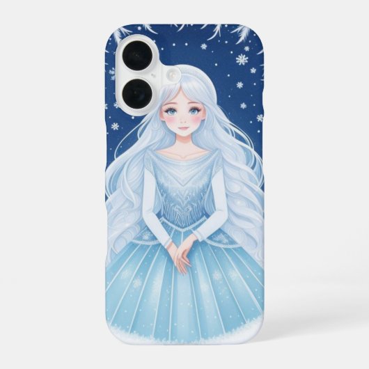 雪と氷の結晶 iPhone 16ケース (裏面)
