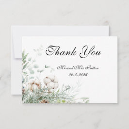 雪と緑のThank Youカード サンキューカード
