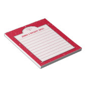 雪と赤のカスタムショッピングまたはアイディアノート ノートパッド (アングル)