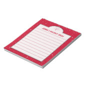 雪と赤のカスタムショッピングまたはアイディアノート ノートパッド (回転)