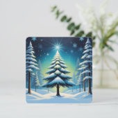 雪と輝く星のある森の冬 シーズンカード (スタンド正面)