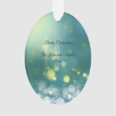 雪と金ゴールド灯の美しいクリスマスツリー オーナメント (裏面)