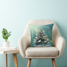 雪と金ゴールド灯の美しいクリスマスツリー