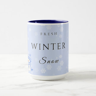 雪と雪だるまのフレッシュウィンタージョイ マグカップ