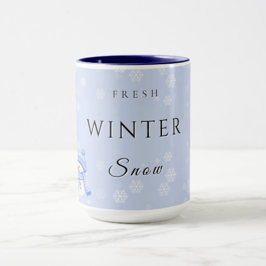 雪と雪だるまのフレッシュウィンタージョイ マグカップ (中央)
