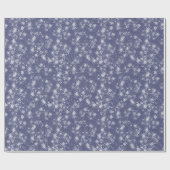 雪と雪の結晶が落ちる冬 ラッピングペーパー (フラット)