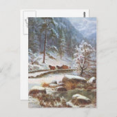 雪と馬の冬の風景はがき ポストカード (正面/裏面)