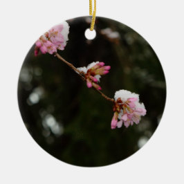 「雪と」つるされるさくらんぼを見るため- E Housman セラミックオーナメント
