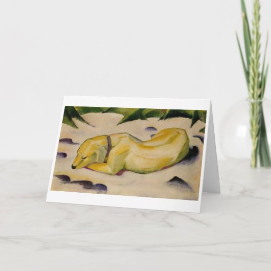 雪にあっている犬-フランツ・マルク カード (正面)