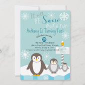 雪になる多くのおもしろい誕生日招待状 招待状 (正面)