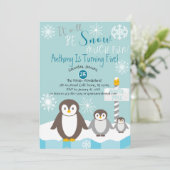雪になる多くのおもしろい誕生日招待状 招待状 (スタンド正面)
