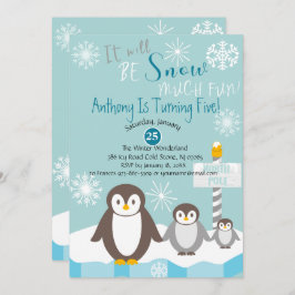 雪になる多くのおもしろい誕生日招待状 招待状