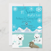 雪になる多くのおもしろい誕生日招待状 招待状 (正面)