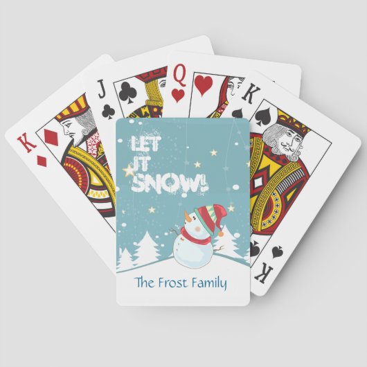 雪にまかせ、雪だるまクリスマスカード トランプ (裏面)