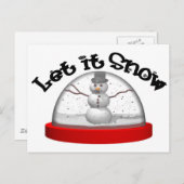 雪にまかせ、雪の球体 シーズンポストカード (正面/裏面)