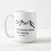 雪によってひっくり返されるmtnsは呼ジョンMuirです コーヒーマグカップ (左)