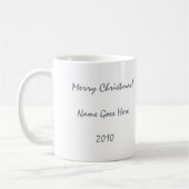 雪によって塵を払われるシカのシルエットの絵画 マグカップ (左)