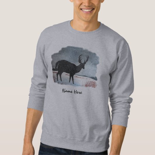 雪によって塵を払われるシカの芸術 スウェットシャツ (正面)