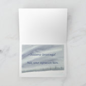 雪によって塵を払われるバイソンの水彩画 シーズンカード (内部)