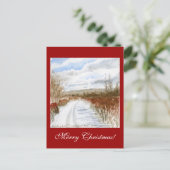 雪によって満たされる分野の冬の景色 シーズンポストカード (スタンド正面)