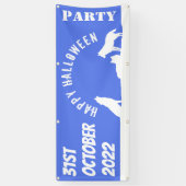 雪にオオカミ、ハッピーハローウィン旗 横断幕 (縦)