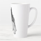 雪にキスされたコーギーのハロー カフェラテマグ (右)