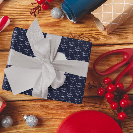 雪にクリスマスの雪を降らせる ラッピングペーパー